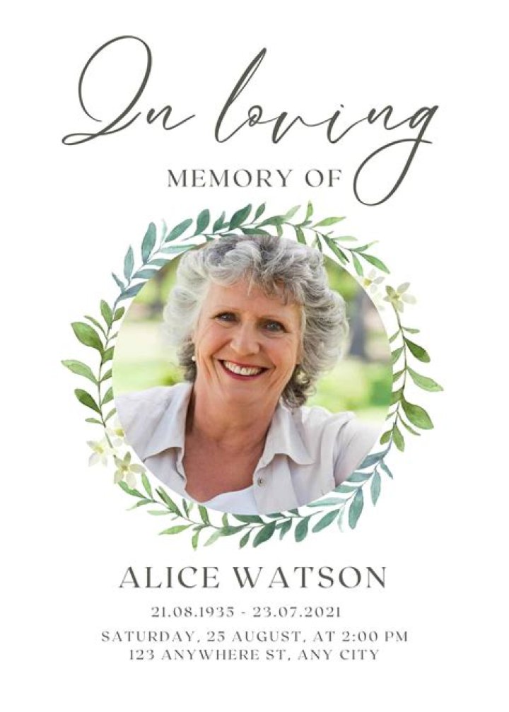 Obituary Announcement For Betty Huntington
